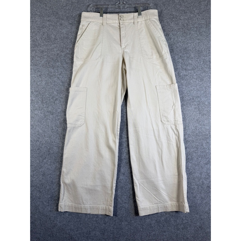 Democracy Cargo Pants Womens 10 Cream Ivory Excellent Wide Leg Ab Technology